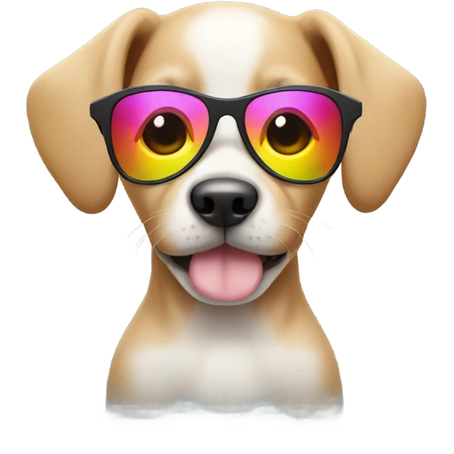 Puppy wearing sunglasses emoji