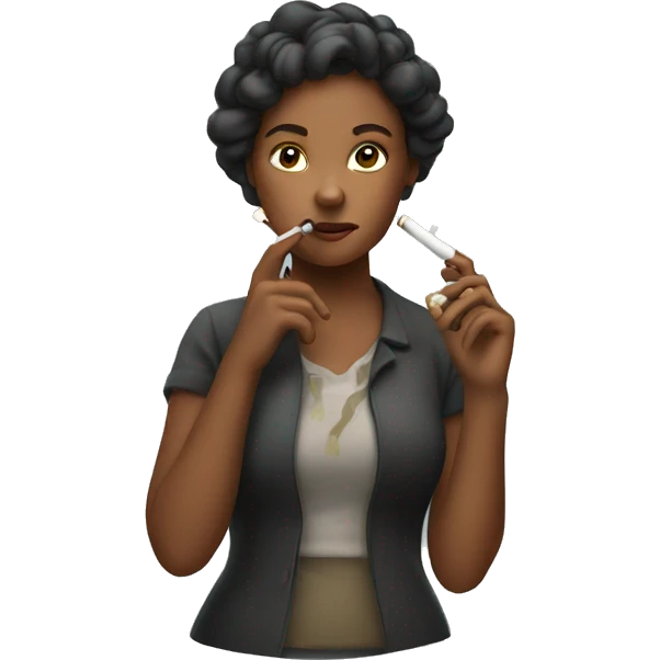 Young woman smoking big pipe emoji