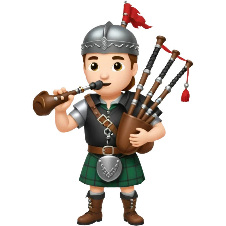 Warrior playing bagpipes chugging whiskey emoji