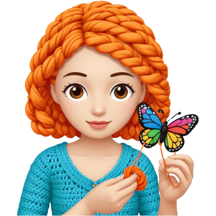 Người phụ nữ móc bướm emoji