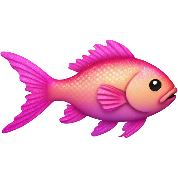 Pink ombre fish with glitter emoji