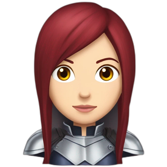 Erza Scarlett in shield emoji