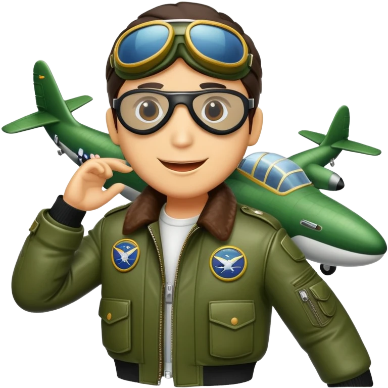 Crocodile pilot flying a bomber plane emoji