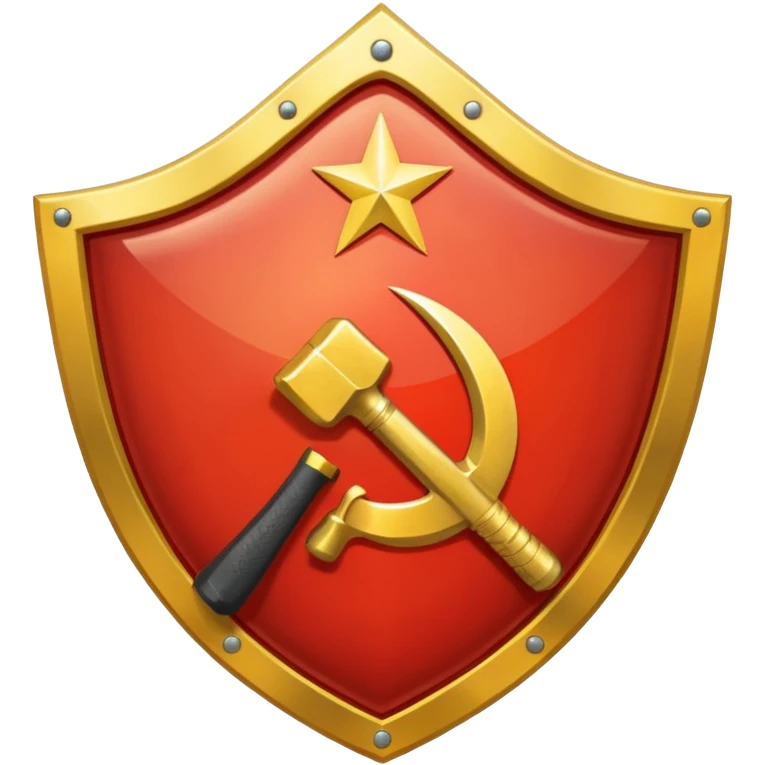 a shiny shield with the USSR flag inside emoji