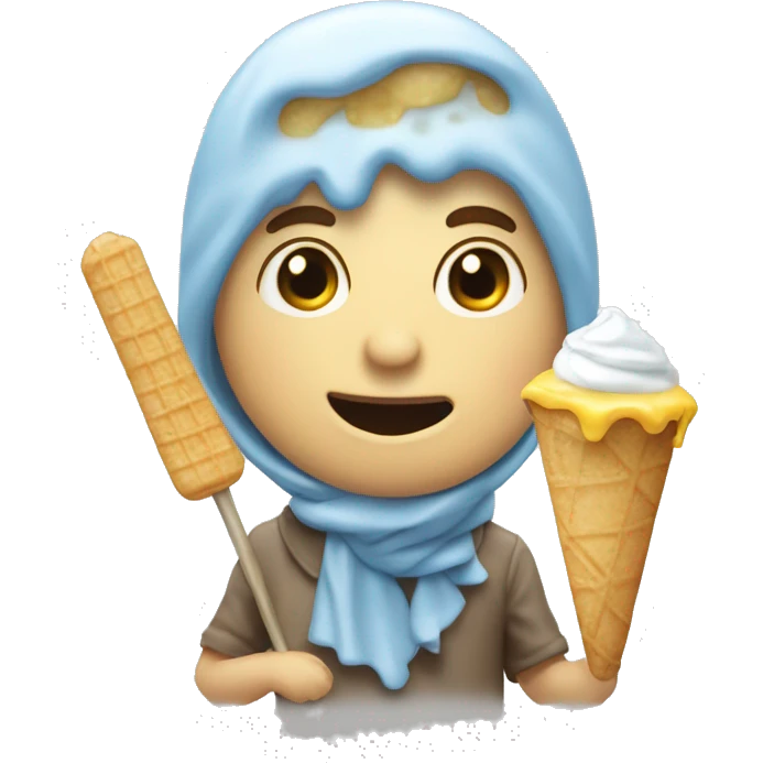 Garçon mange une glace emoji