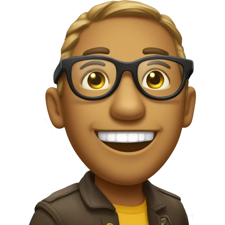 Una cara sonriente con gafas de sol, mostrando una actitud de confianza y victoria emoji