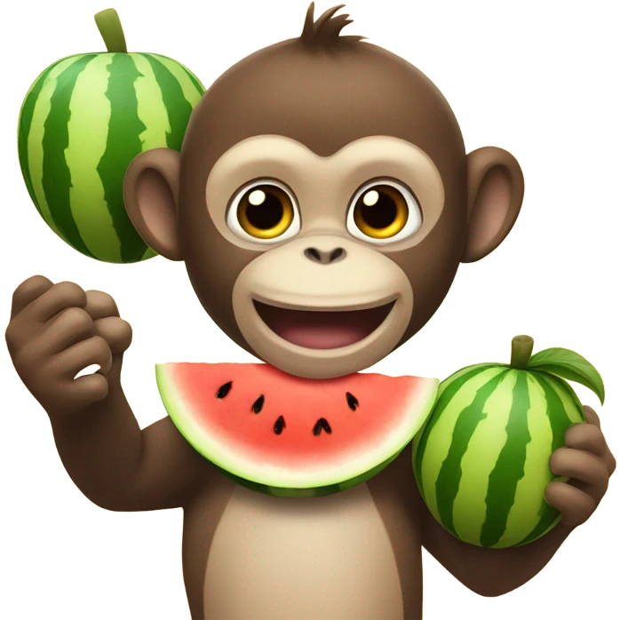 Monkey with watermelon emoji