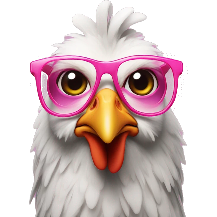 chicken with pink glasses emoji