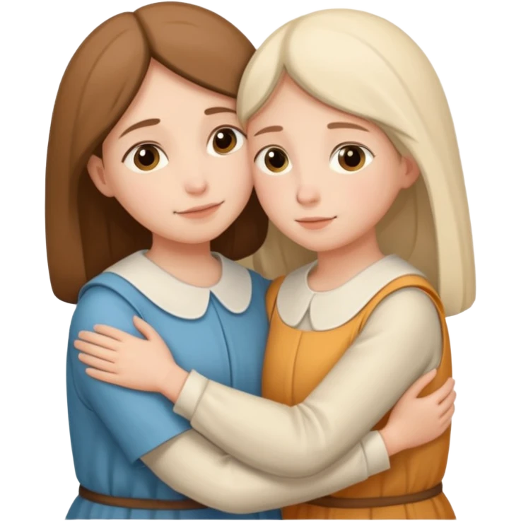 Hugging one carmelitan sister and one Non carmelitan sister emoji