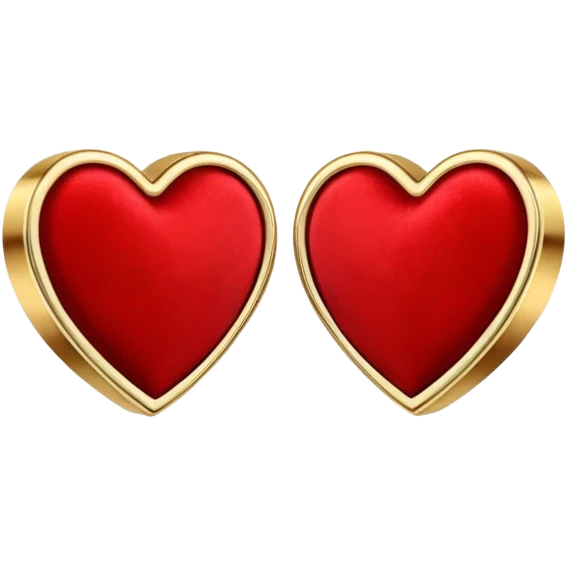 Gold heart earrings in a box emoji