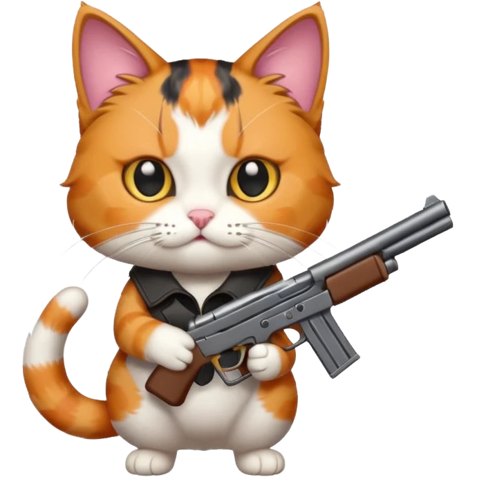 Cat with a gun emoji