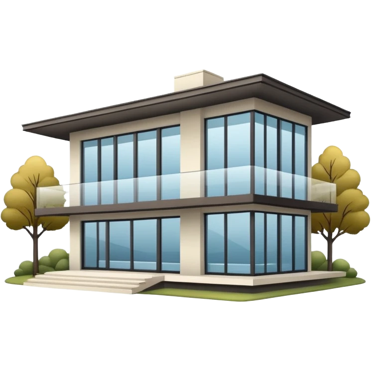 A modern house isolated on a plain background, clean architectural lines, large glass windows, minimalist design, neutral colors, soft studio lighting, high detail, realistic style
 emoji