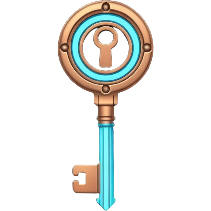 cyber neon bronze key emoji