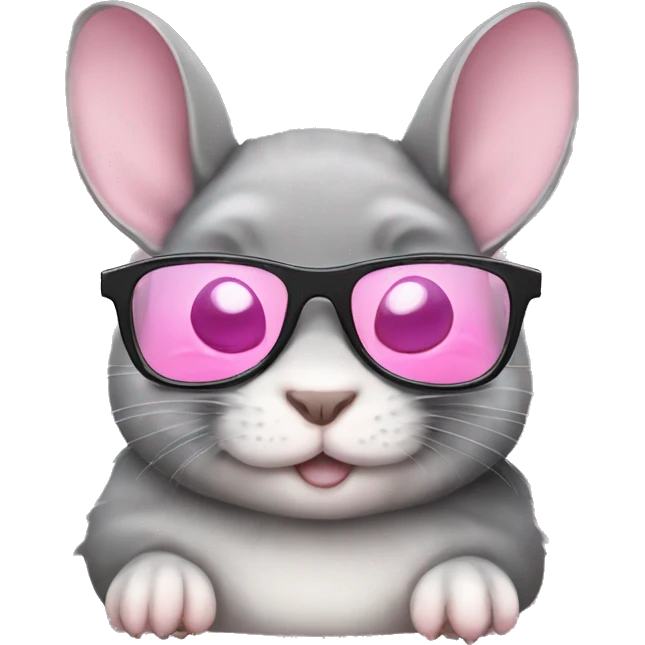 Chinchila with baby Pink glasses emoji