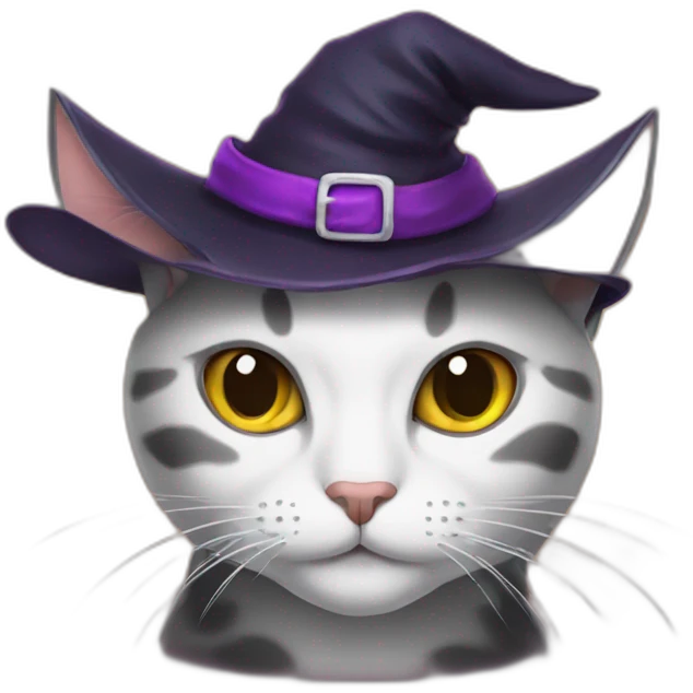 Callico cat with witch hat emoji