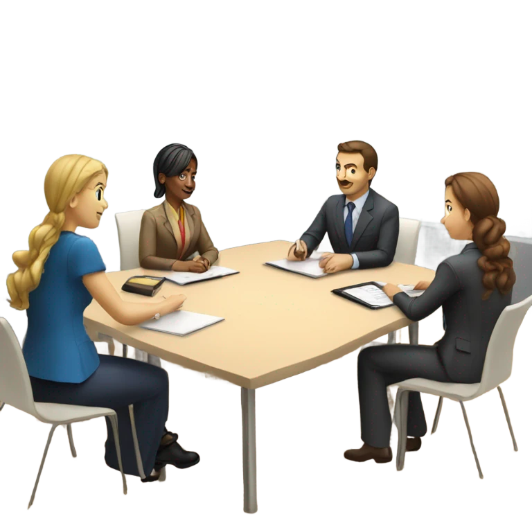 business meeting sitting at a table emoji