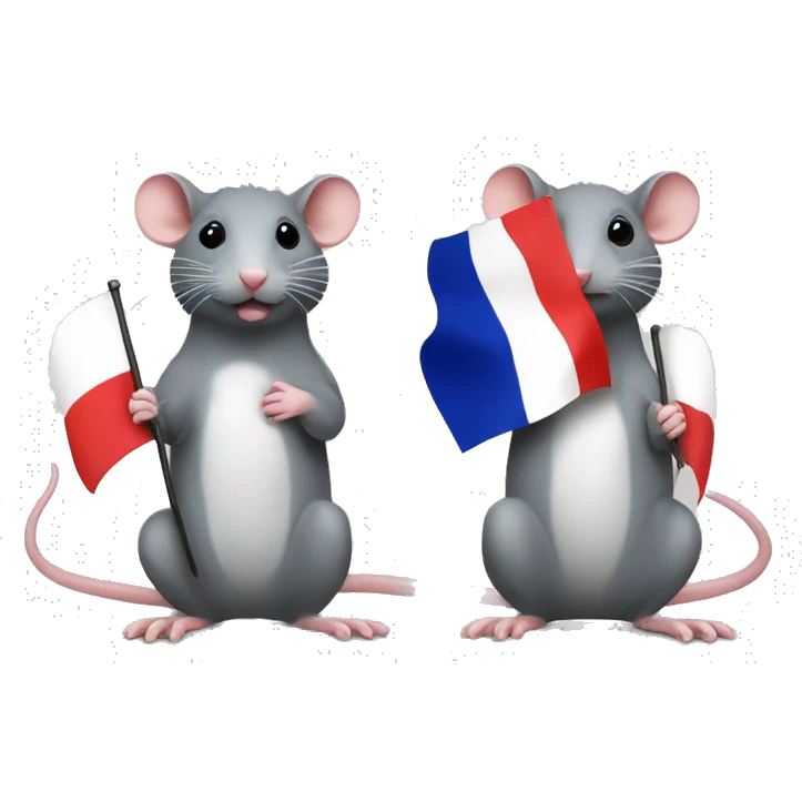rat with french flag and rat with english flag emoji