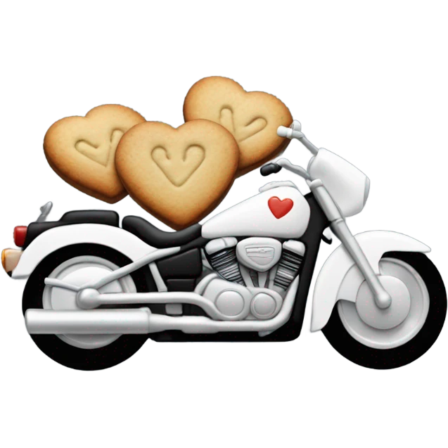cookie heart with black motorcycle  emoji