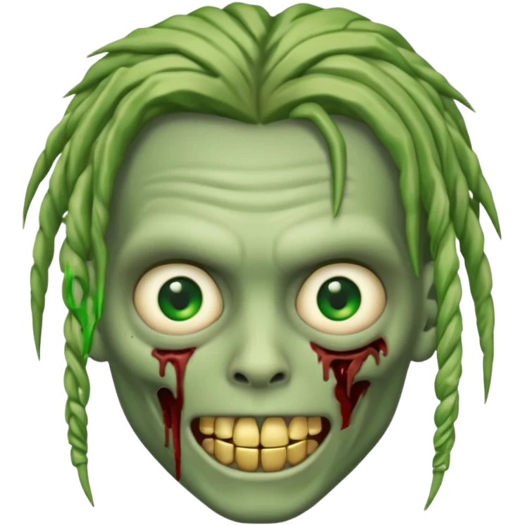 zombie boy emoji with dreads and gold grillz emoji