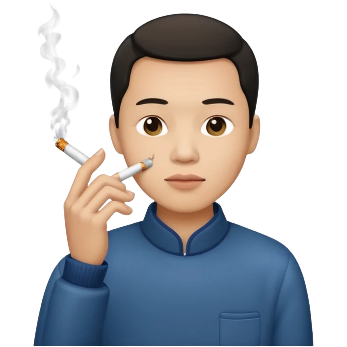 Chinese man smoking emoji