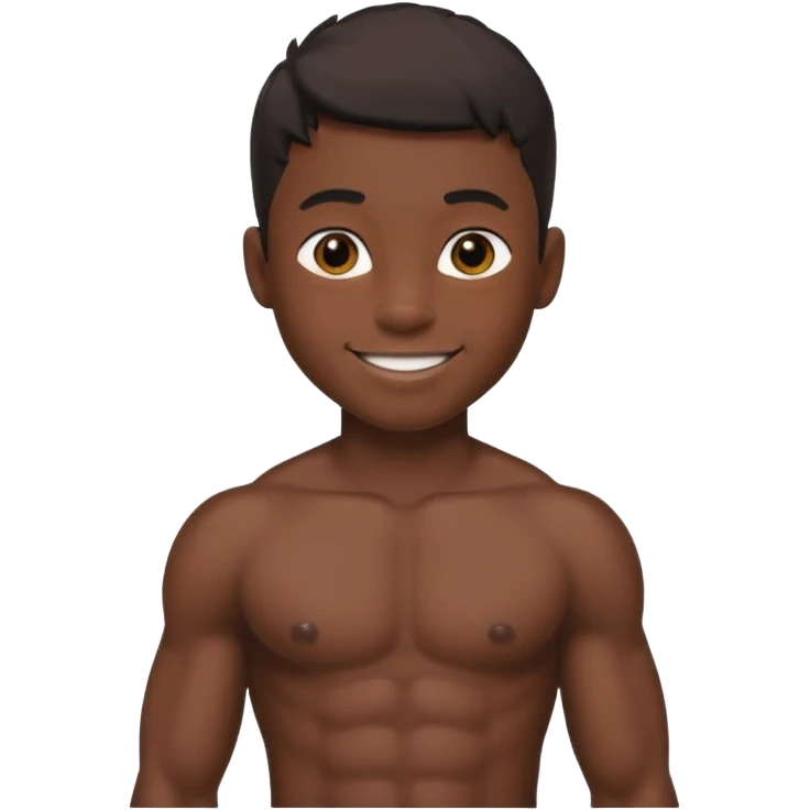 boy black naked muscular and charm emoji