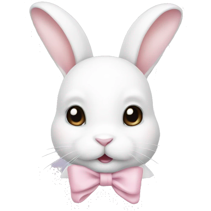 white bunny with a light pink bow emoji