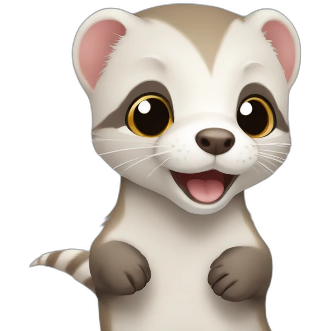 A ferret with the word rocket above its head ￼ emoji