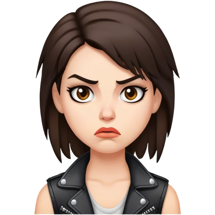 A brunette rocker girl annoyed  emoji