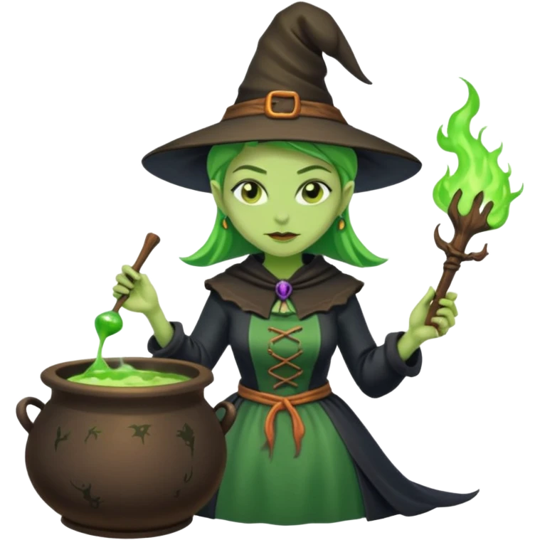 green witch cooking potion emoji