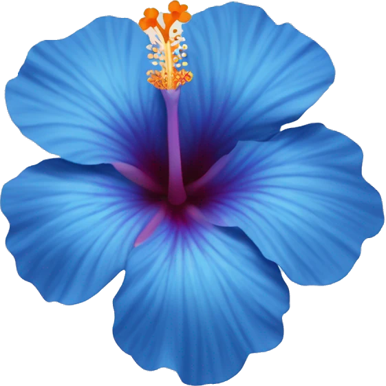 Blue hibiscus flower emoji