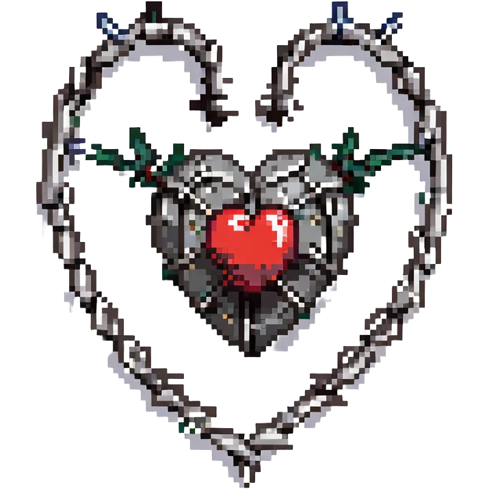 gothic heart with barbed wire emoji