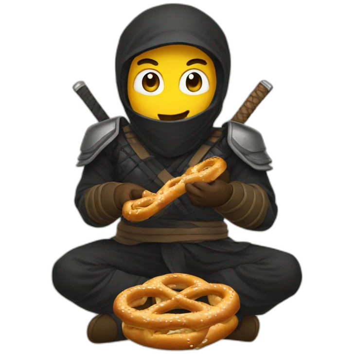 ninja eating pretzel emoji