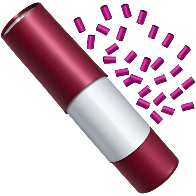 Burgundy and white confetti popper emoji