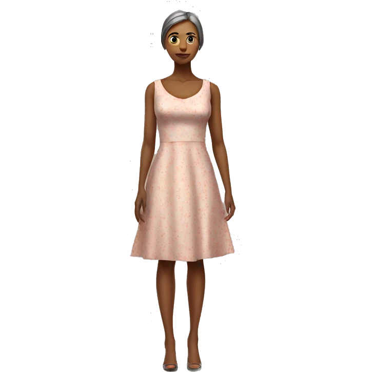 woman full length in dress photorealistic serious emoji