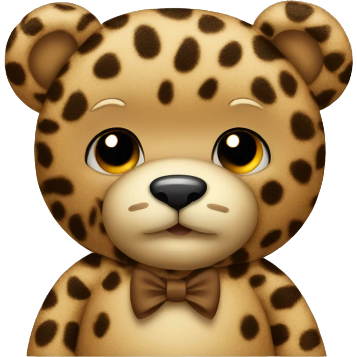 Teddy bear with leopard bow emoji