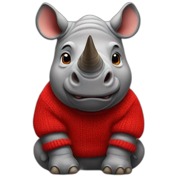 Rhino with red sweater emoji