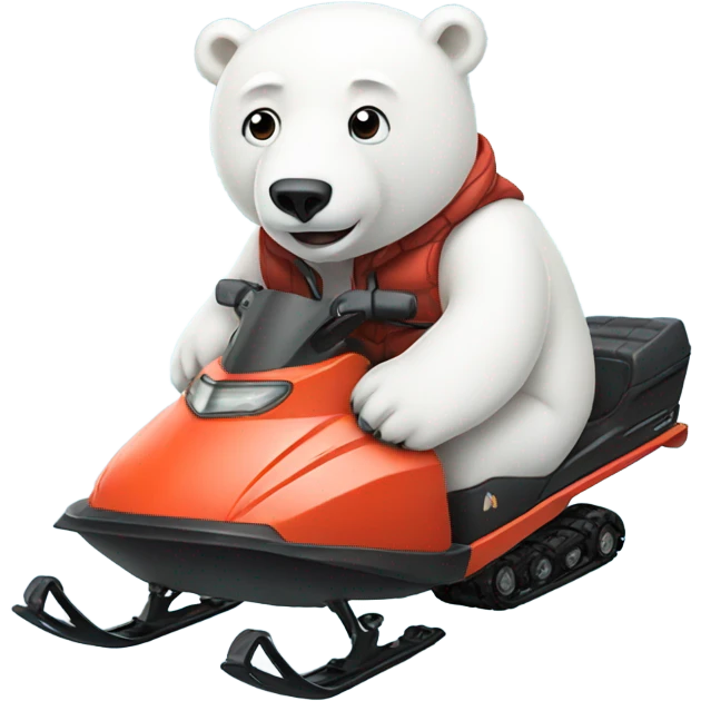 Polar bear on snowmobile emoji
