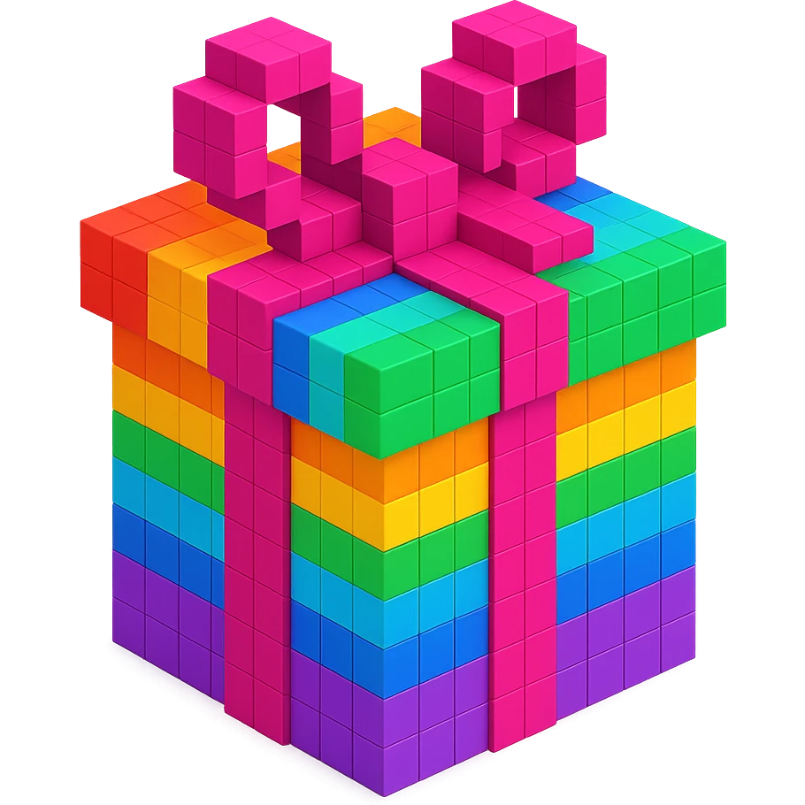 Rainbow gift emoji