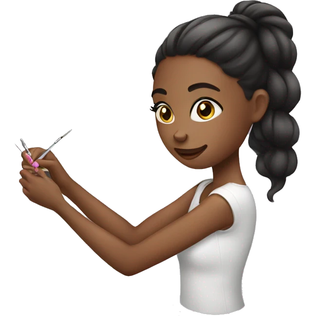 Girl doing nails emoji