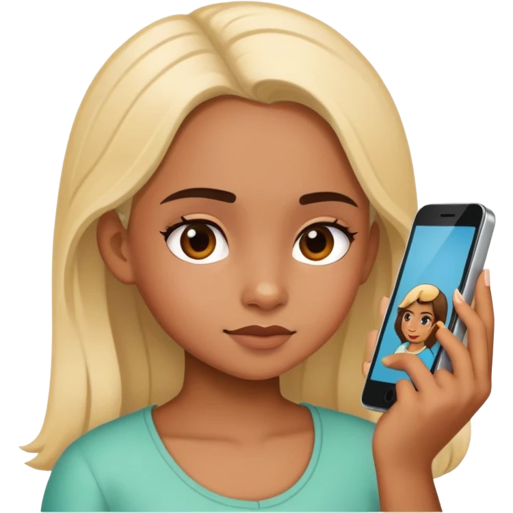 Brúñete girl on phone emoji