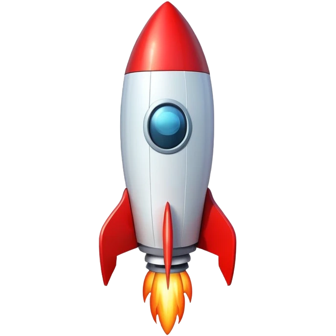 3D rocket emoji with glitch effect emoji