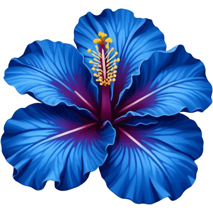 very Dark blue flower hibiscus only colour blue and white emoji
