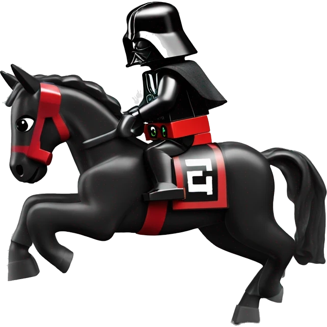 Lego horse racing Darth Vader’s horse  emoji