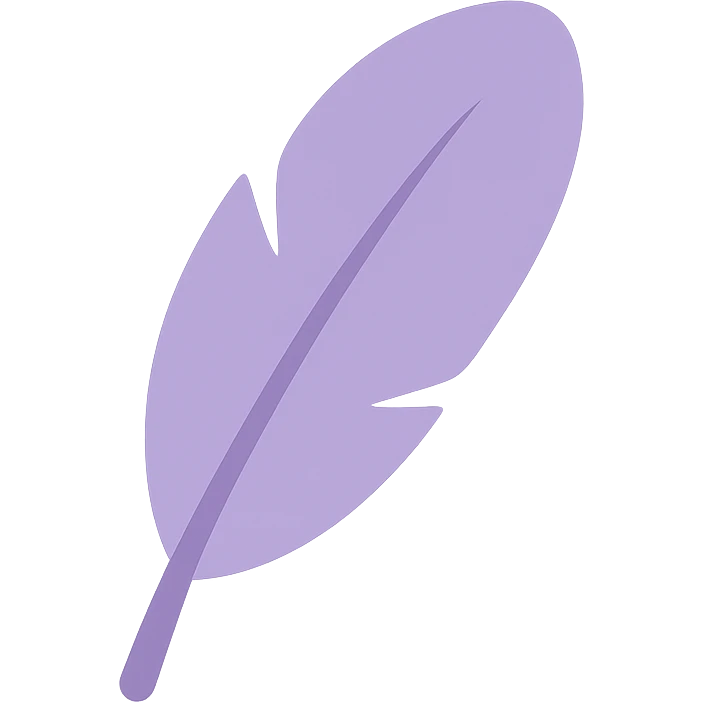 A dull purple feather emoji