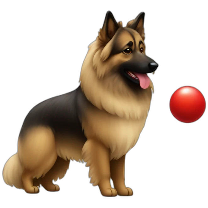 tervuren with red ball emoji