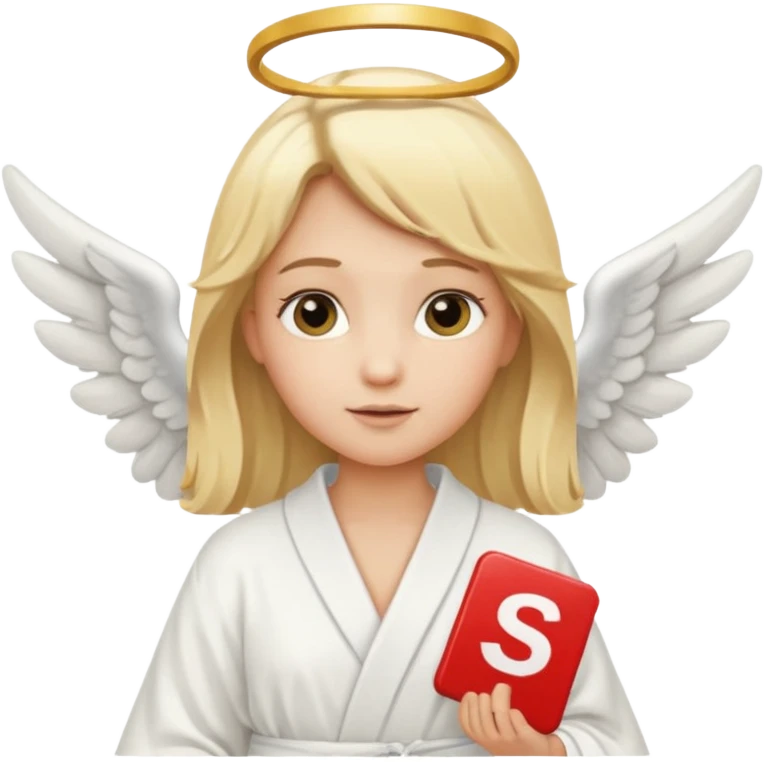angel holding "share" sign emoji