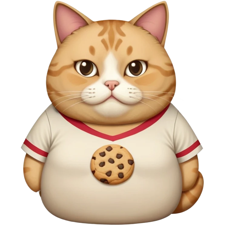Mexican fat Cat with shirt that say “Cookie” on it emoji