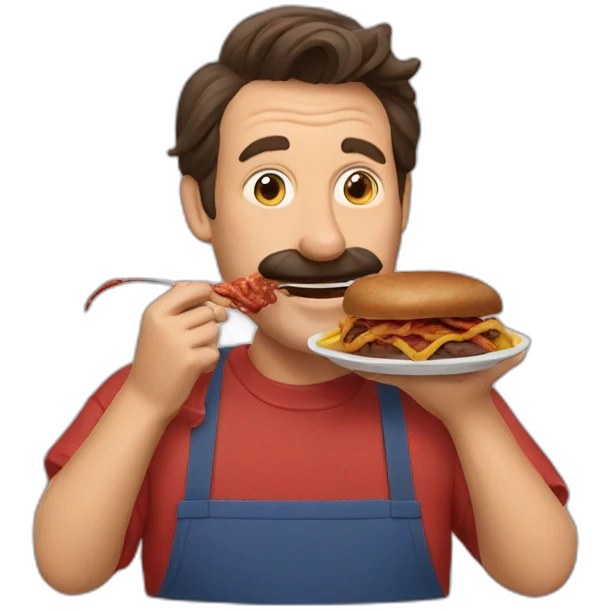 Ted lasso eating bbq goat emoji