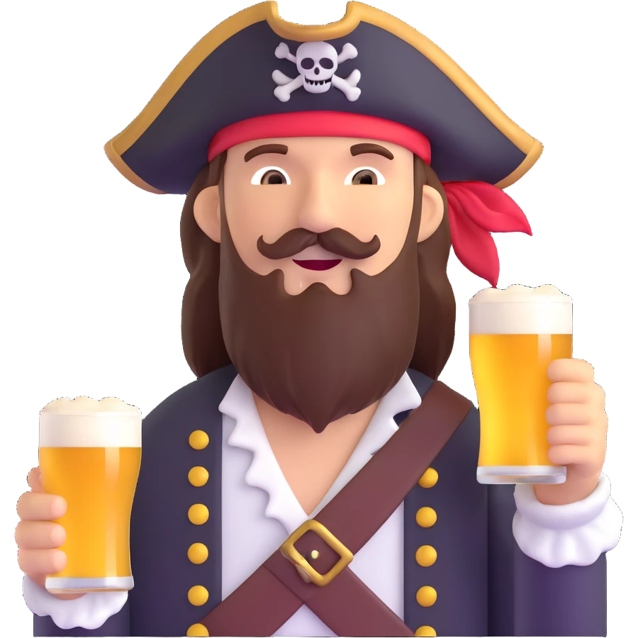 pirate drinking beer emoji