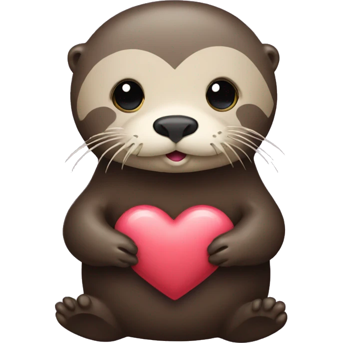 Sea otter holding a heart emoji